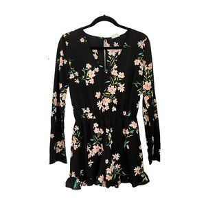 Urban Outfitters Pins & Needles - Black Floral Long Sleeve Romper - M